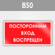 Знак «Посторонним вход воспрещен», B50 (металл, 300х150 мм)